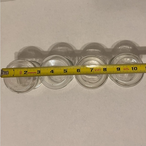 🌀 8 glass yogurt jars empty 3 Oui blue EUC DIY 5 clear lot craft bundle - Picture 16 of 16